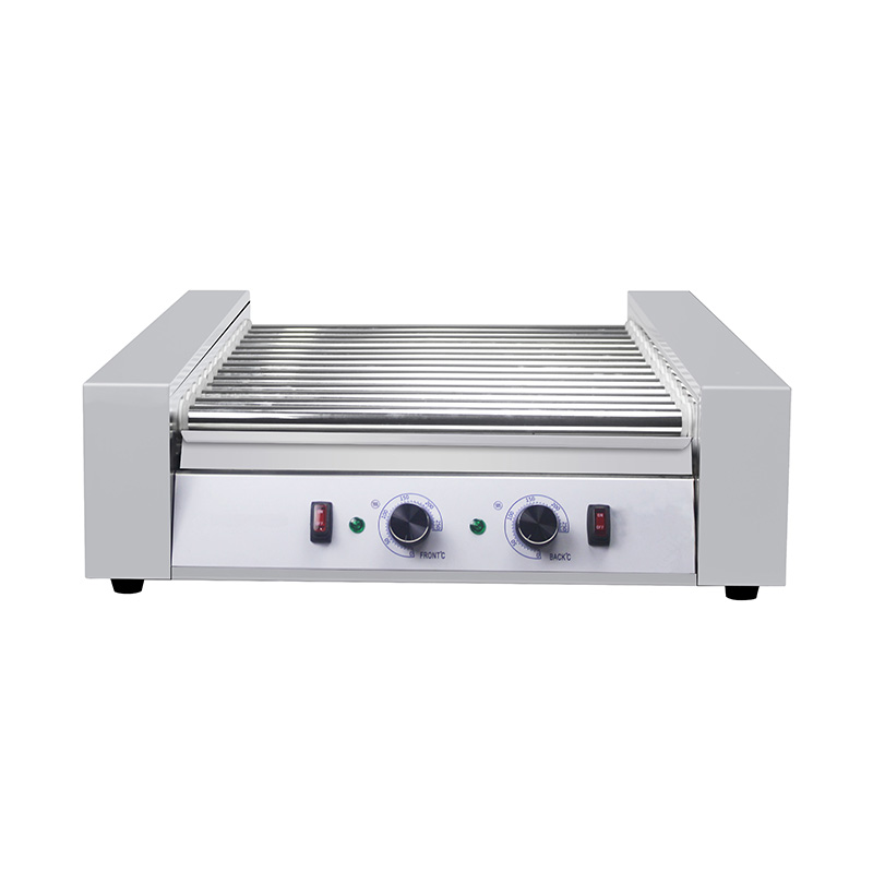 Máquina elétrica para grelhar salsichas em aço inoxidável