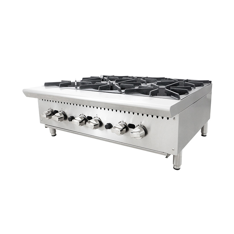 Máquina de fogão de mesa a gás natural/GLP para cozinha comercial de aço inoxidável