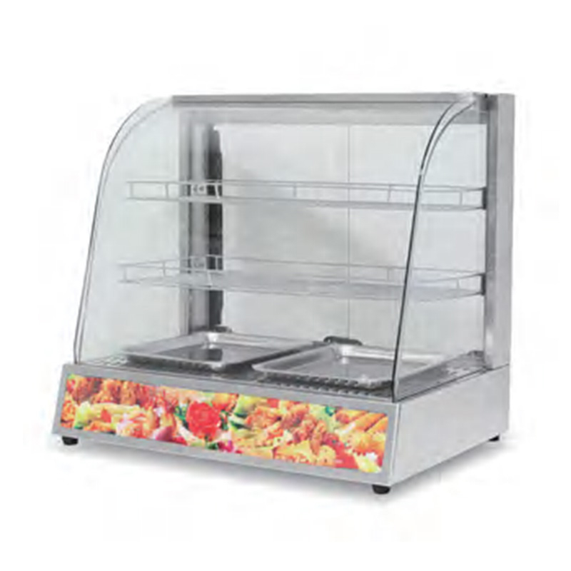 Máquina comercial de aço inoxidável do aquecedor da exposição do alimento do vidro do arco bonde da cozinha