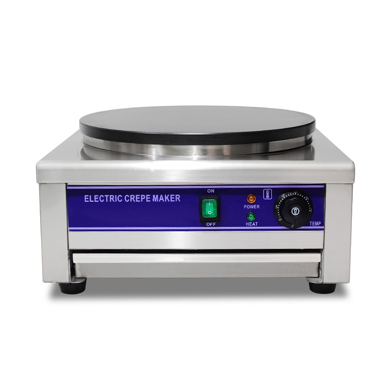 Máquina elétrica de fazer crepe revestida de teflon de aço inoxidável